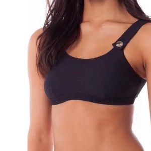 RHYTHM Palm Springs Black Scoopneck Bikini Top